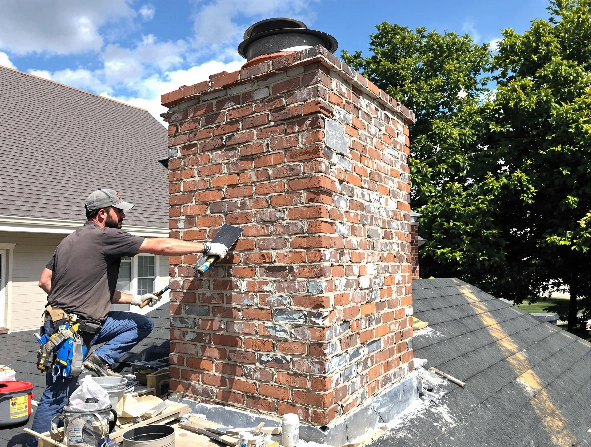 Completed chimney rebuild by Elizabeth Chimney Sweep in Elizabeth, NJ