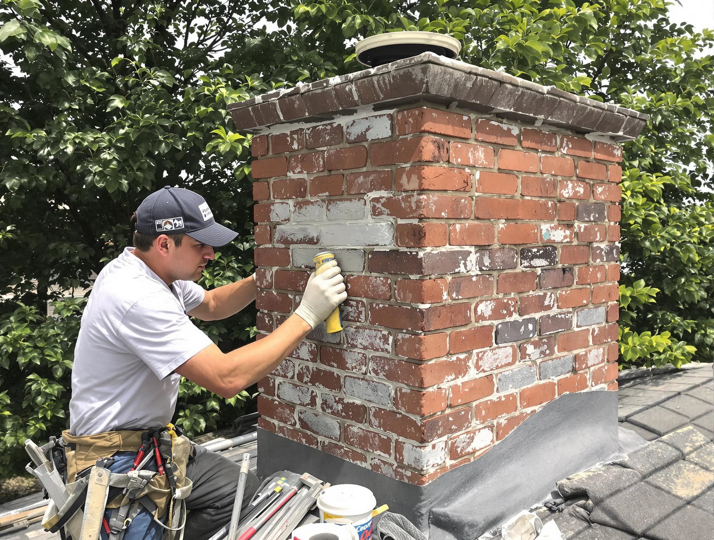 Elizabeth Chimney Sweep restoring an aging chimney in Elizabeth, NJ
