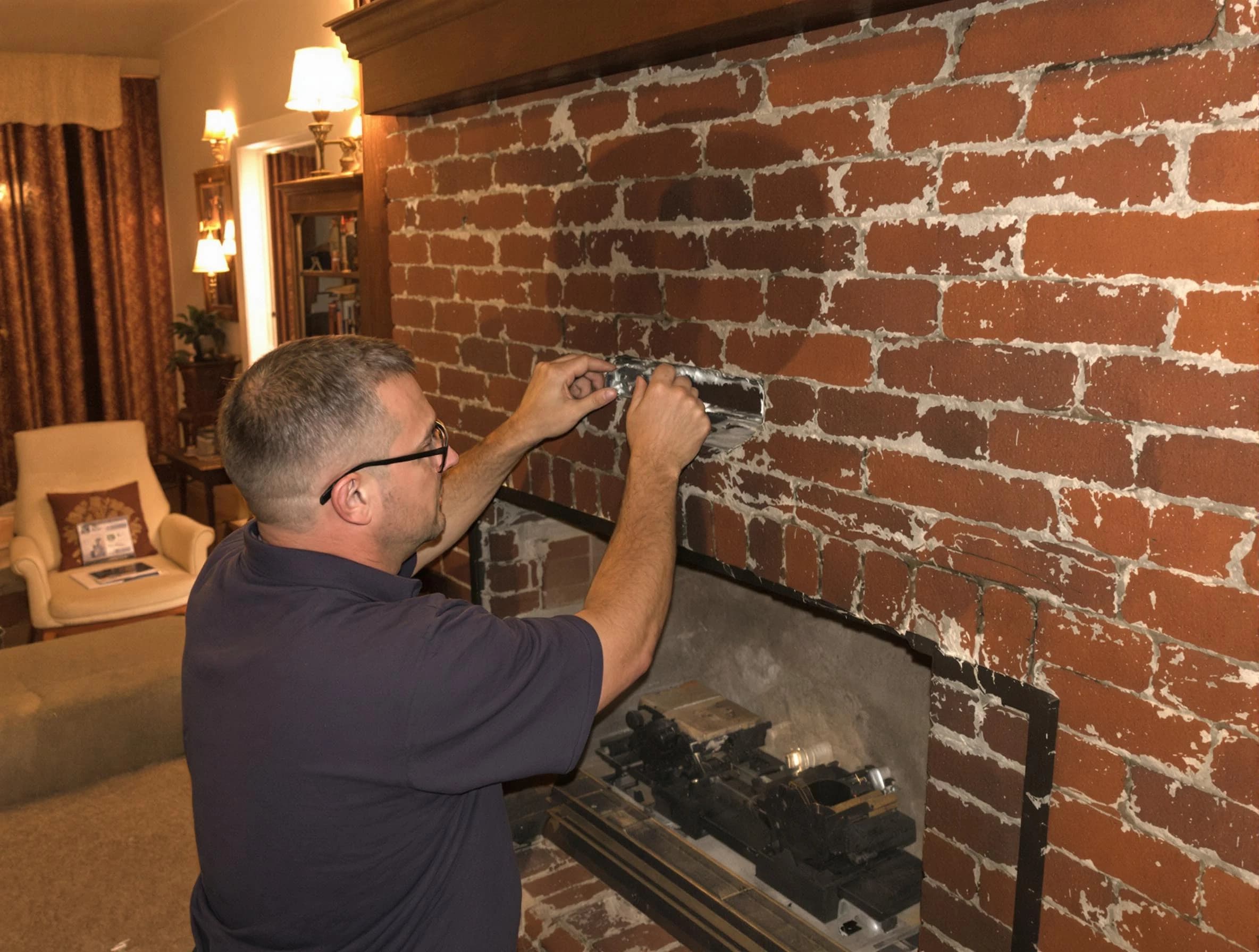 Elizabeth Chimney Sweep expert fixing a fireplace in Elizabeth, NJ
