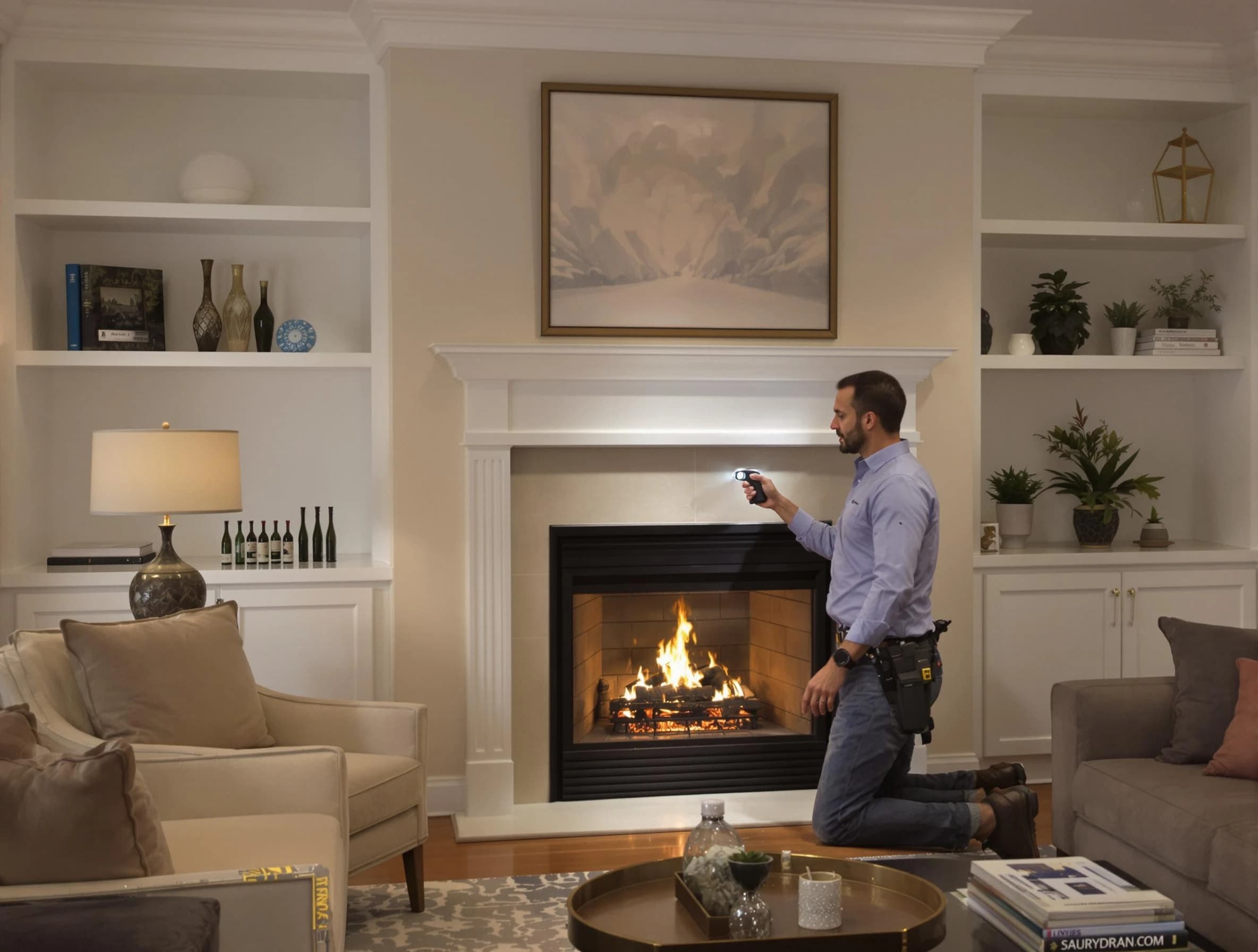 Elizabeth Chimney Sweep conducting a fireplace safety inspection in Elizabeth, NJ