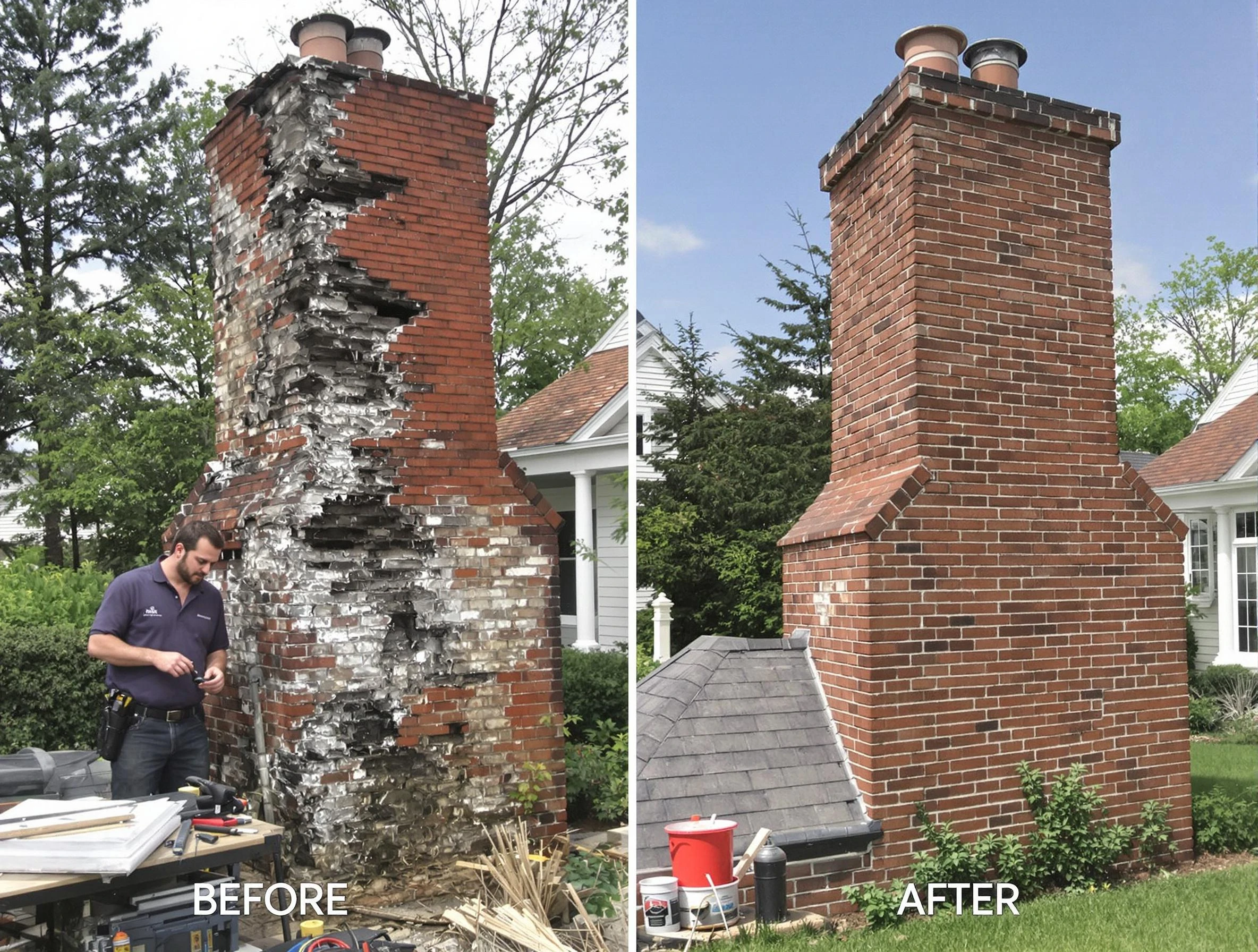 Elizabeth Chimney Sweep performing a full chimney restoration in Elizabeth, NJ