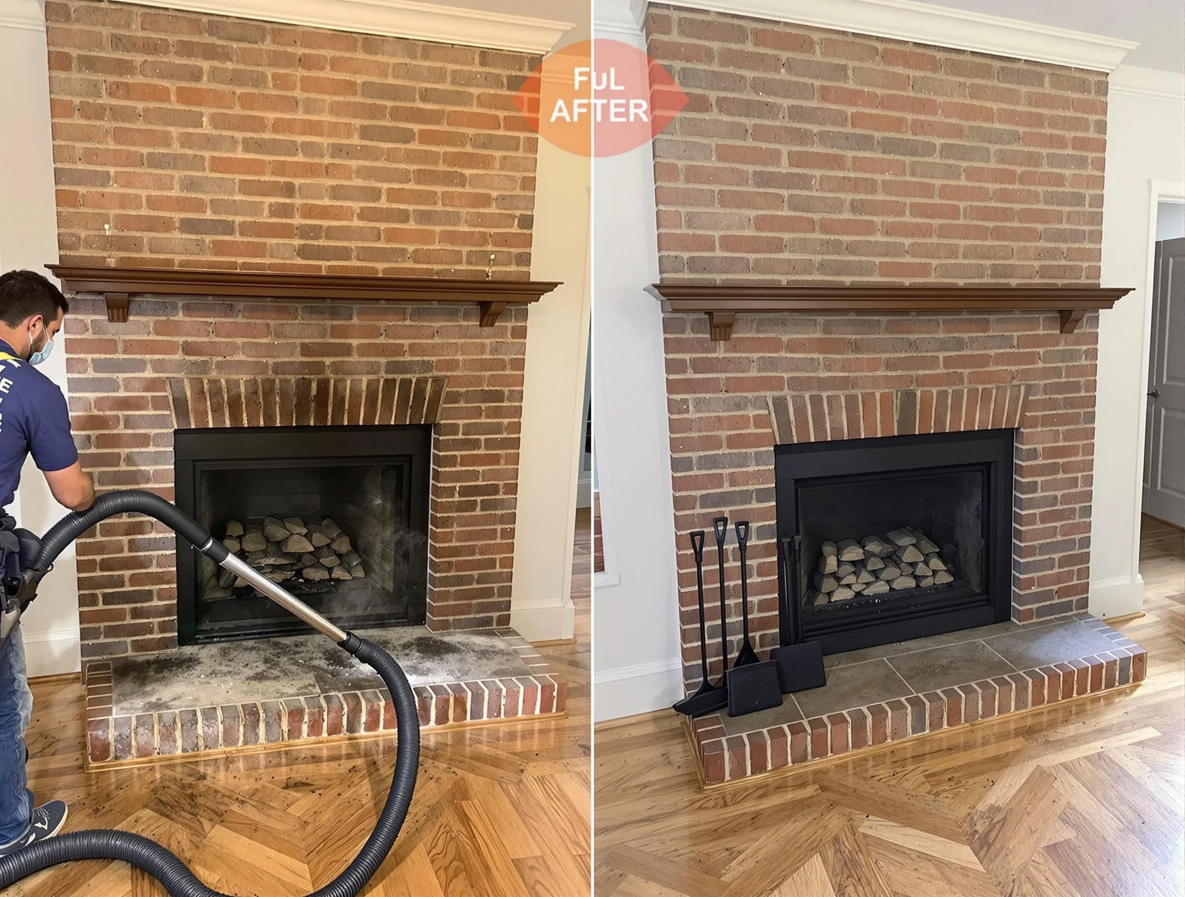 Elizabeth Chimney Sweep carefully sanitizing a fireplace in Elizabeth, NJ