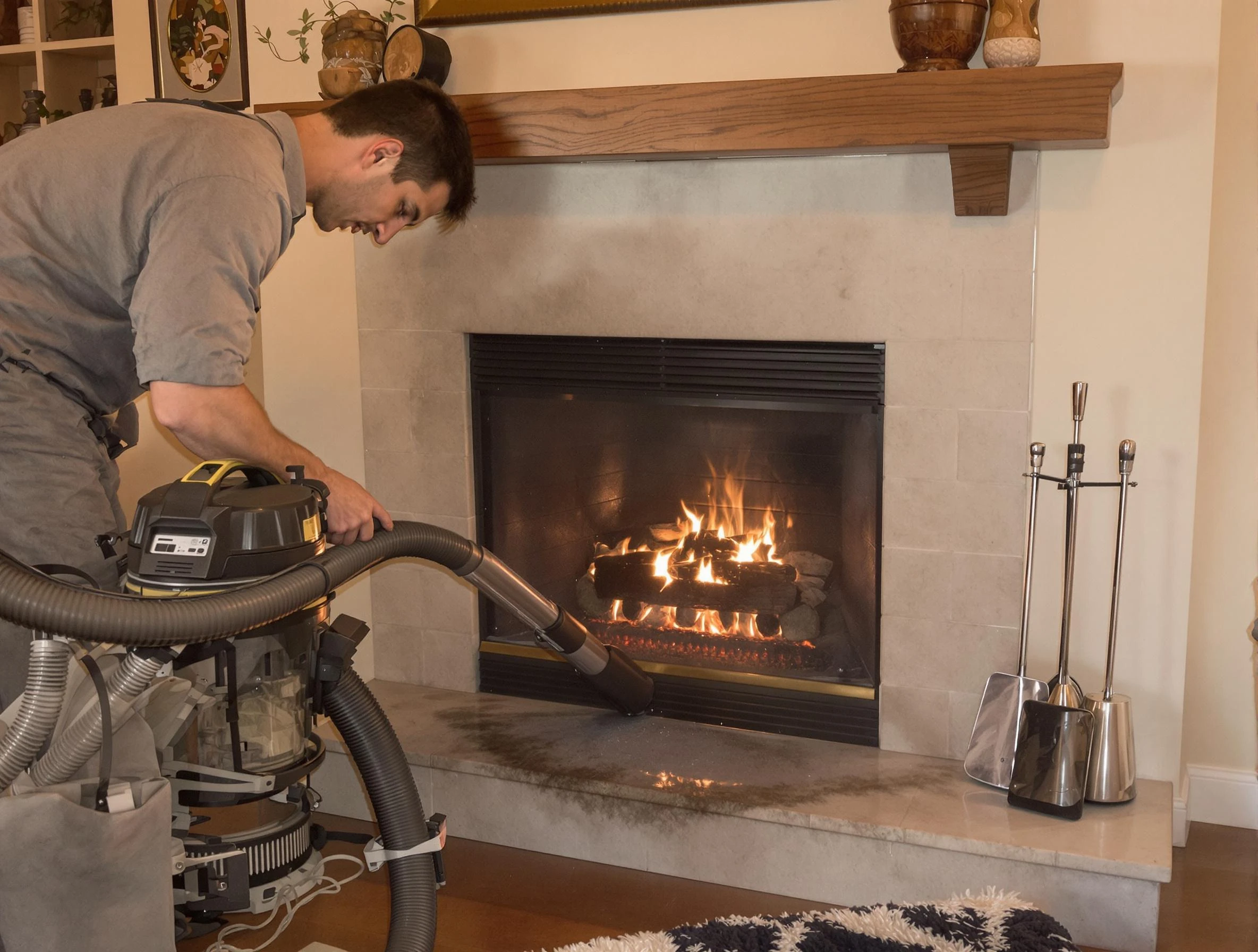 Routine fireplace upkeep by Elizabeth Chimney Sweep in Elizabeth, NJ